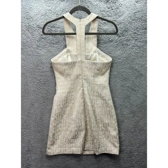 Plenty by Tracy Reese Women's Size 4 Cream Sheath Dress Racer Back Halter Top - Picture 6 of 10